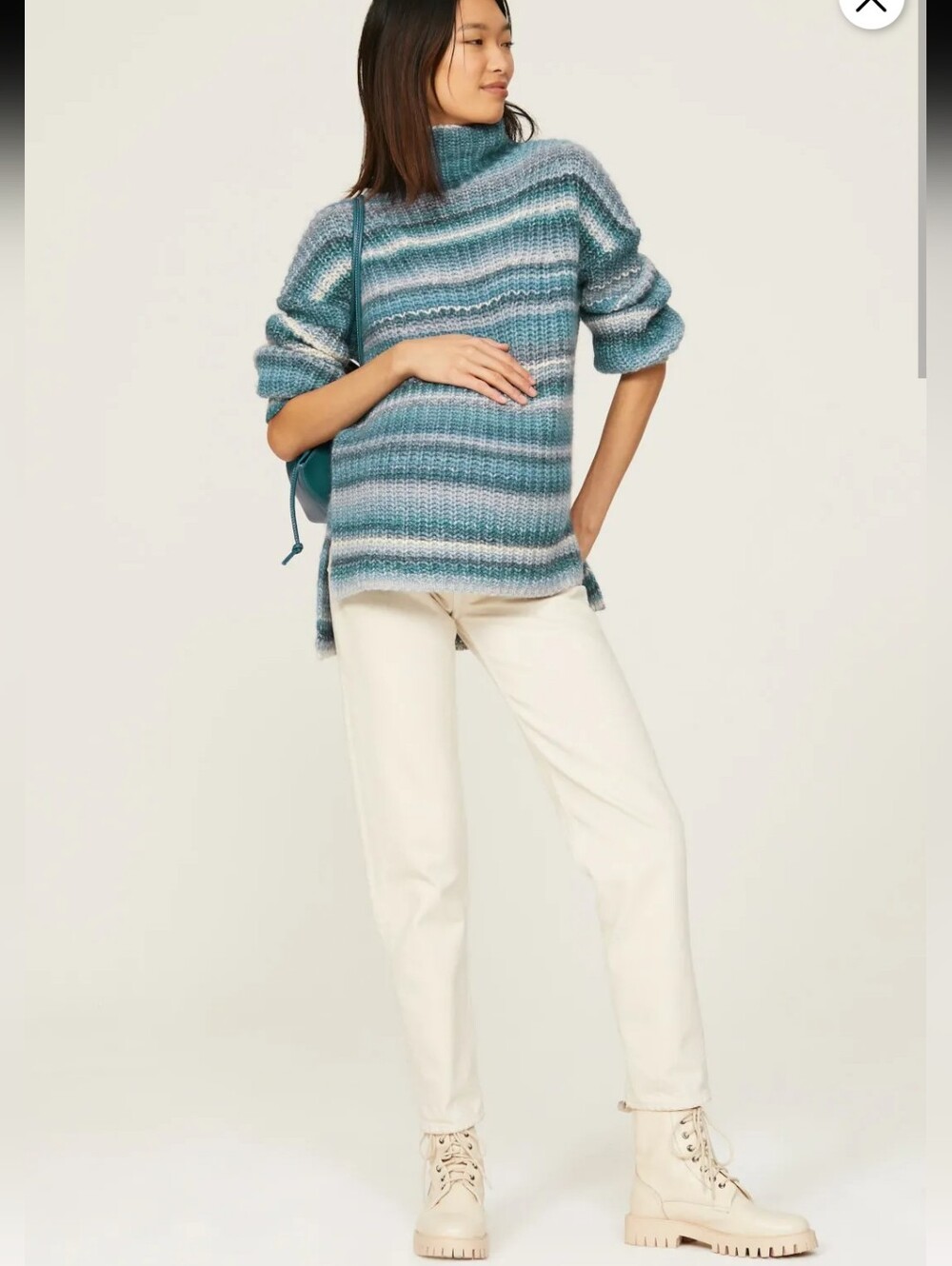 Hatch Blue Striped Wool Maternity Sweater Size 0